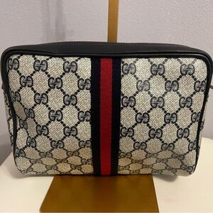 Authentic Gucci Parfums Vintage Clutch – Sherry Line, Navy Blue